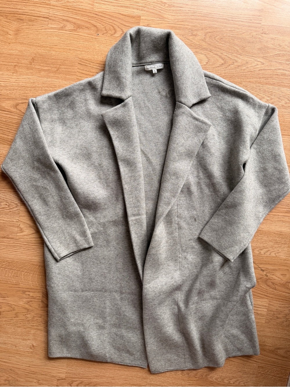 Anthropologie Little Lies Light Gray Open-Front Longline Coatigan